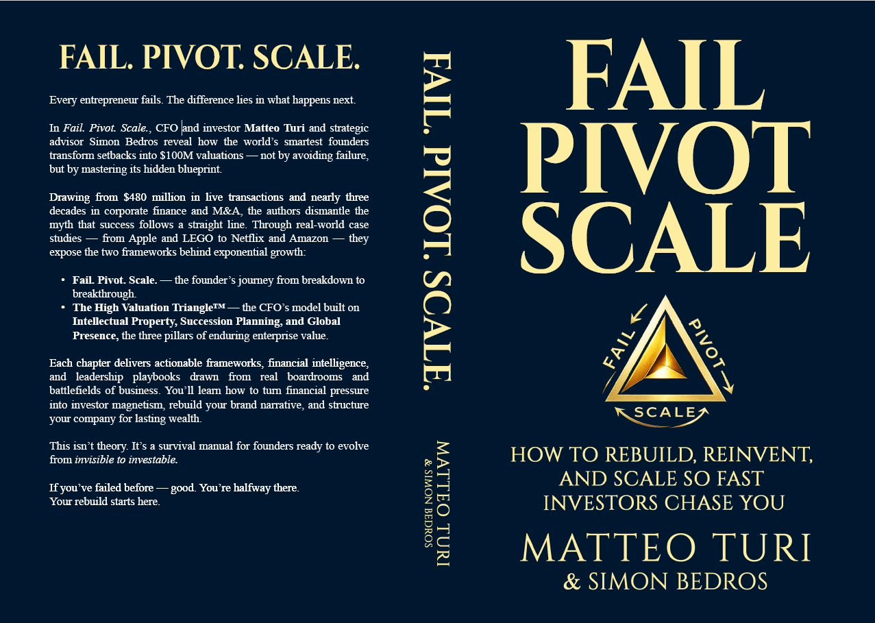 Fail. Pivot. Scale. — book cover by Matteo Turi & Simon Bedros